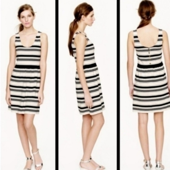 J.Crew - Villa Striped Knit Dress in black and Cream- Size small - Picture 1 of 11